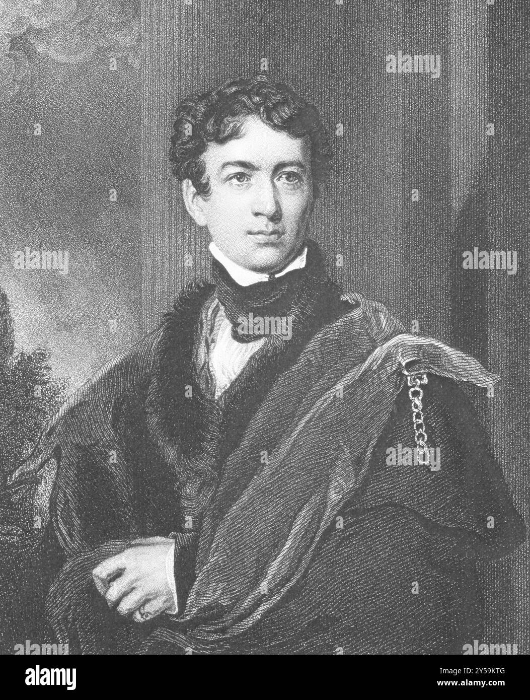John Lambton, 1er comte de Durham (1792-1840) sur gravure des années 1800 Homme d'État whig britannique, administrateur colonial, gouverneur général et haute co Banque D'Images