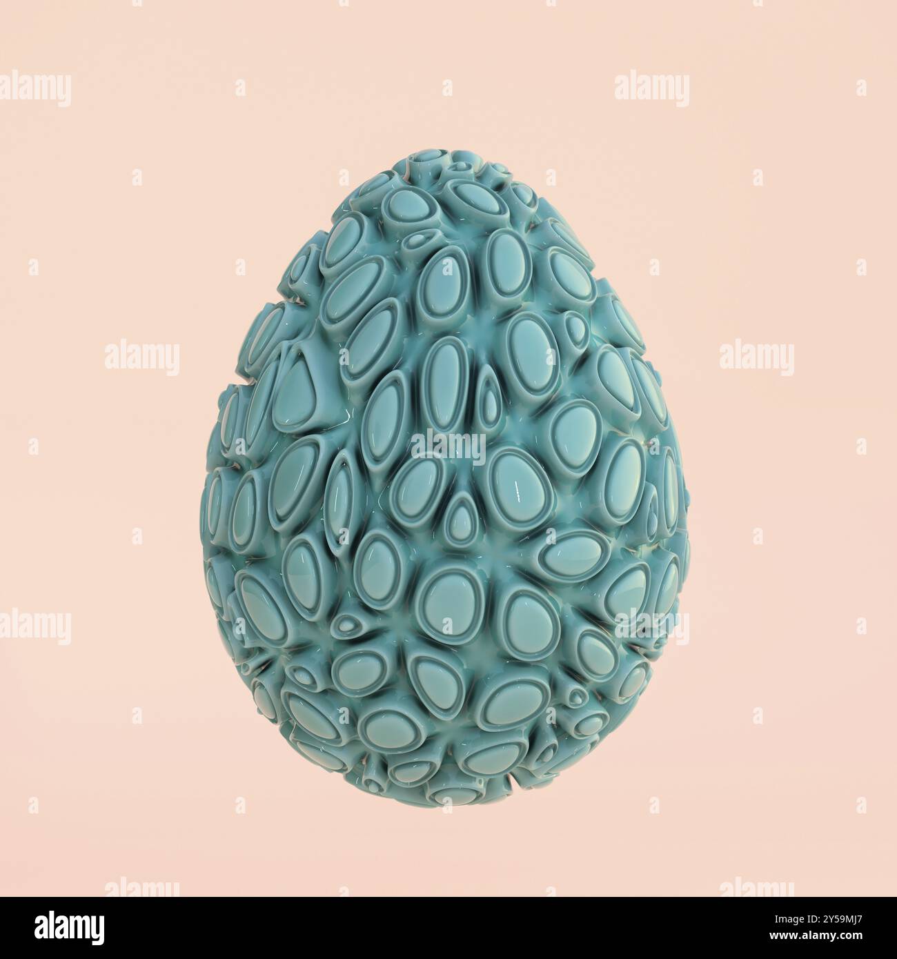 Forme géométrique abstraite inspirée des œufs sur fond rose, illustration de 3D Banque D'Images