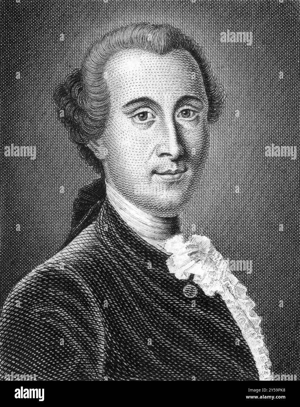 Johann Georg Ritter von Zimmermann (1728-1795) sur gravure de 1859. Écrivain philosophique suisse, naturaliste et médecin. Gravé par artis inconnu Banque D'Images