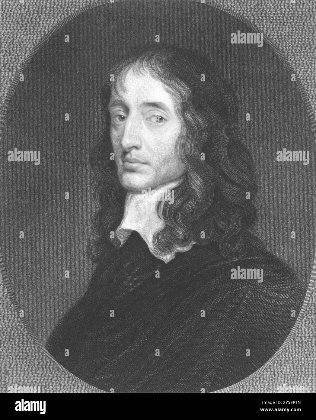 John Selden (1584-1654) sur gravure des années 1800 Juriste anglais, érudit et polymath. Gravé par R. Hart d'après une photo attribuée à P. Lely et Banque D'Images