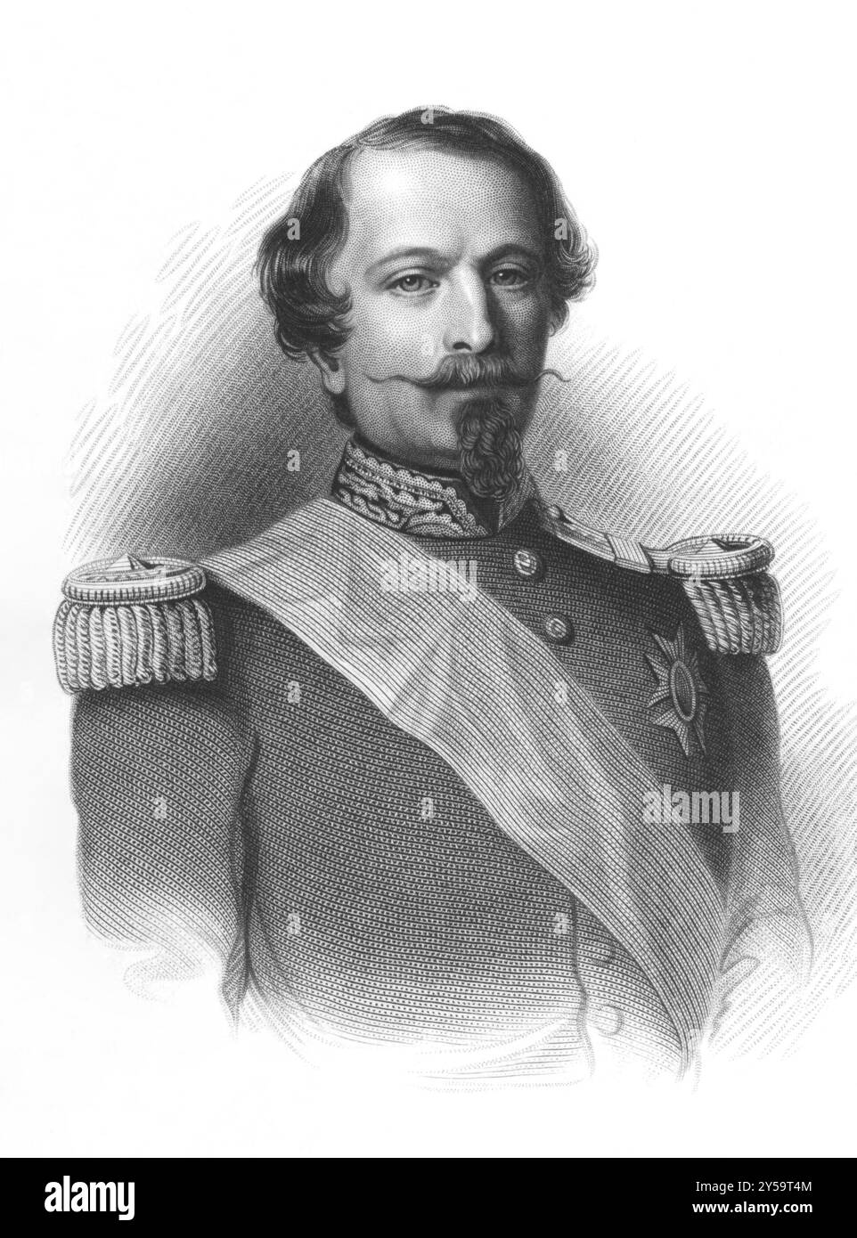 Napoléon III alias Louis Napoléon Bonaparte (1808-1873) sur gravure des années 1800 Président de la seconde République française et souverain du second Fre Banque D'Images