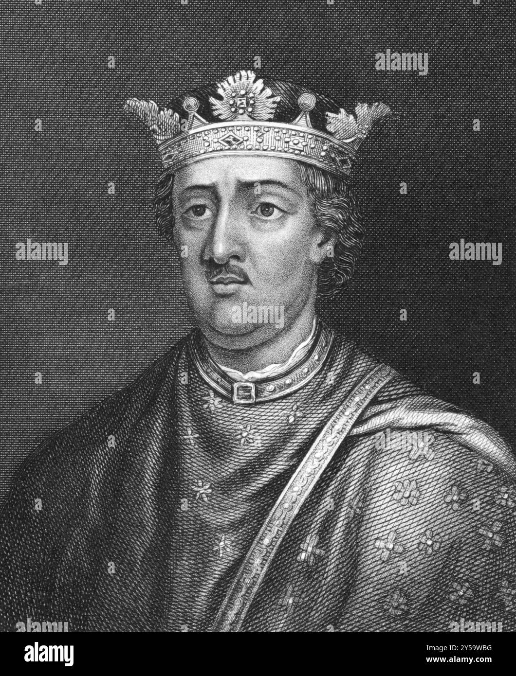 Henri II d'Angleterre (1133-1189) sur gravure de 1830. Roi d'Angleterre de 1154 à 1189. Publié à Londres par Thomas Kelly Banque D'Images