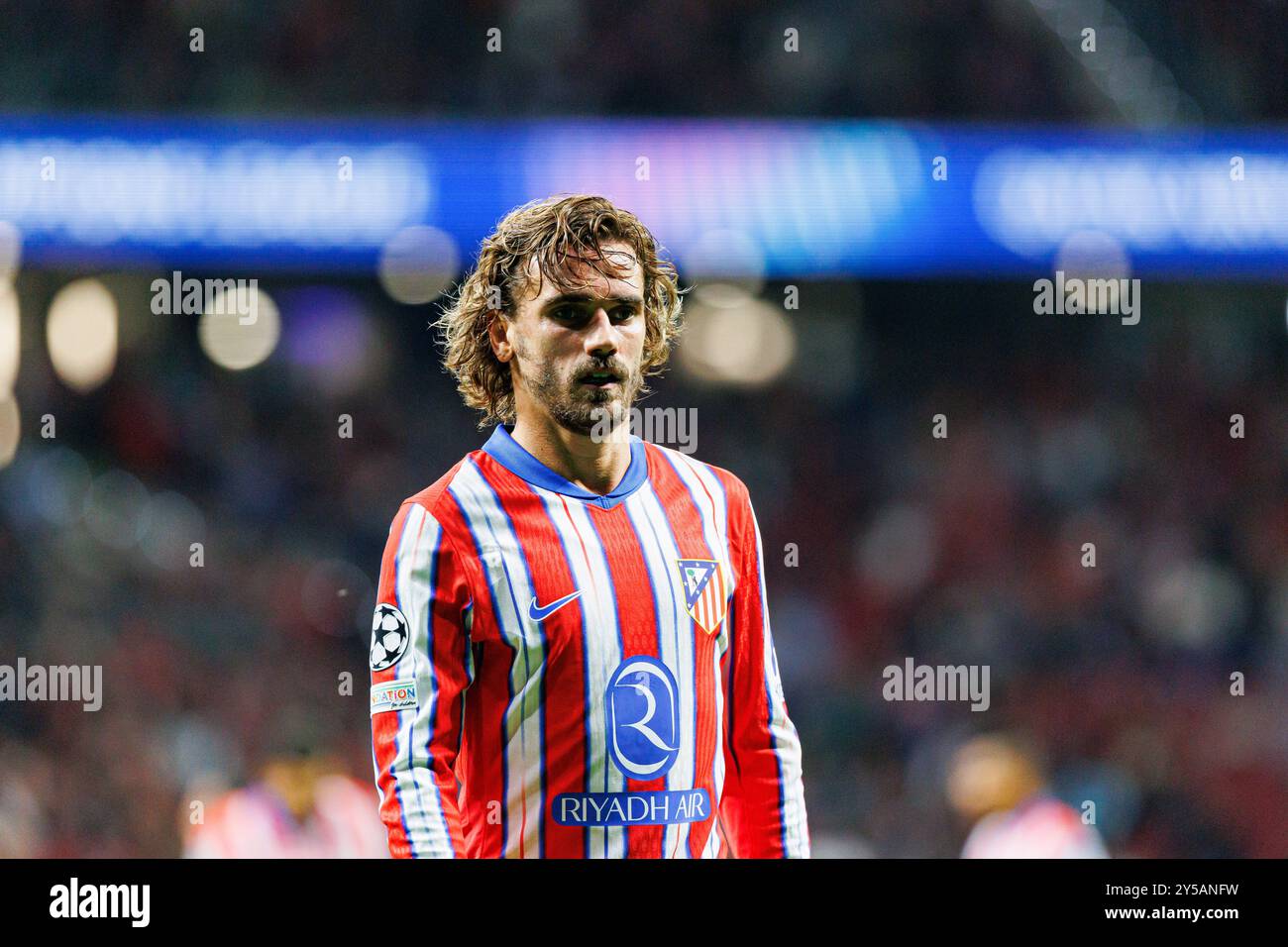 Madrid, Espagne. 19 septembre 2024. Antoine Griezmann (Atletico de Madrid) vu lors du match de l'UEFA Champions League entre les équipes de l'Atletico de Madrid et du Red Bull Leipzig. Score final ; AtlÈtico de Madrid 2-1 Red Bull Leipzig (photo de Maciej Rogowski/SOPA images/SIPA USA) crédit : SIPA USA/Alamy Live News Banque D'Images