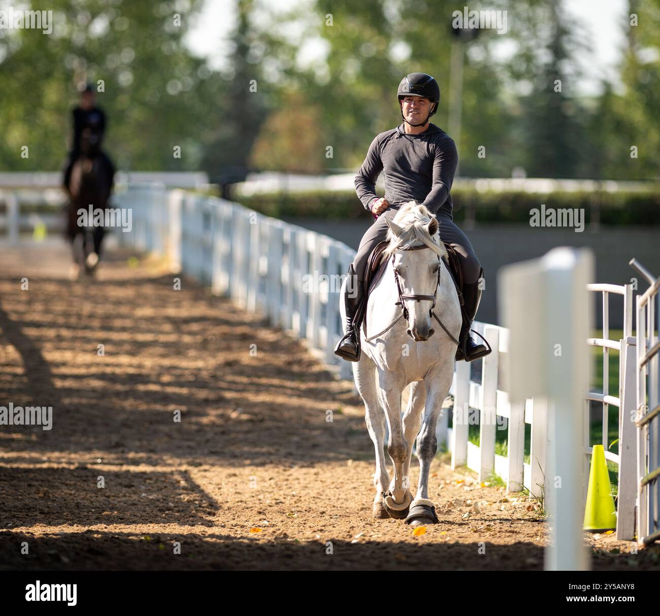 Les maîtres à Spruce Meadows Banque D'Images