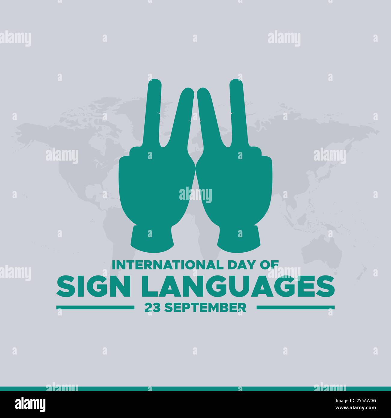 Journée internationale des langues des signes, 23 septembre Journée de la langue des signes, bannière publicitaire, affiche, modèle modifiable, conception de publication sur les médias sociaux. Illustration de Vecteur