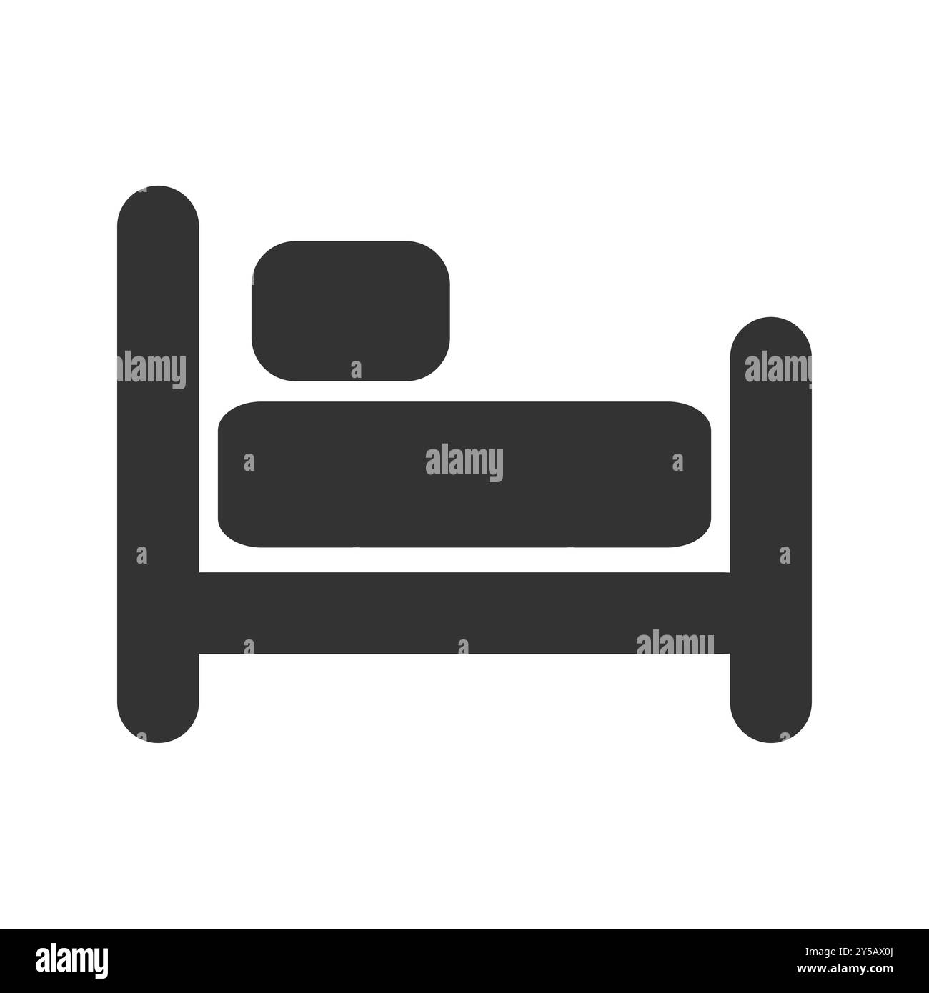 Icône lit noir. Illustration de Vecteur