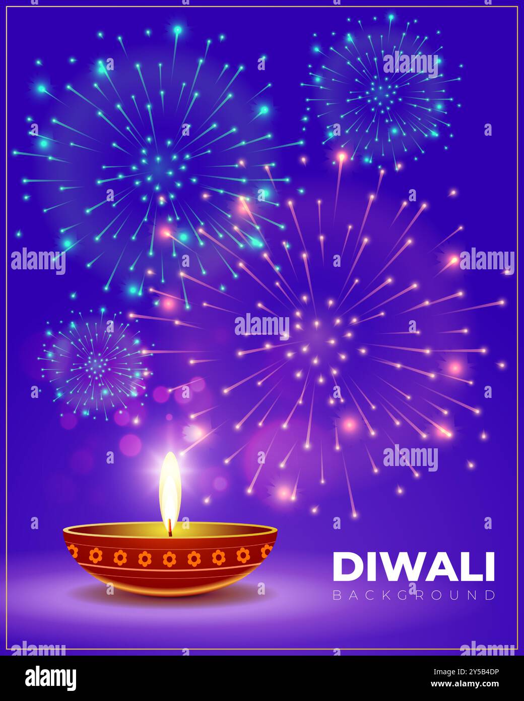 Illustration vectorielle du modèle de fond décoratif Happy Diwali Illustration de Vecteur