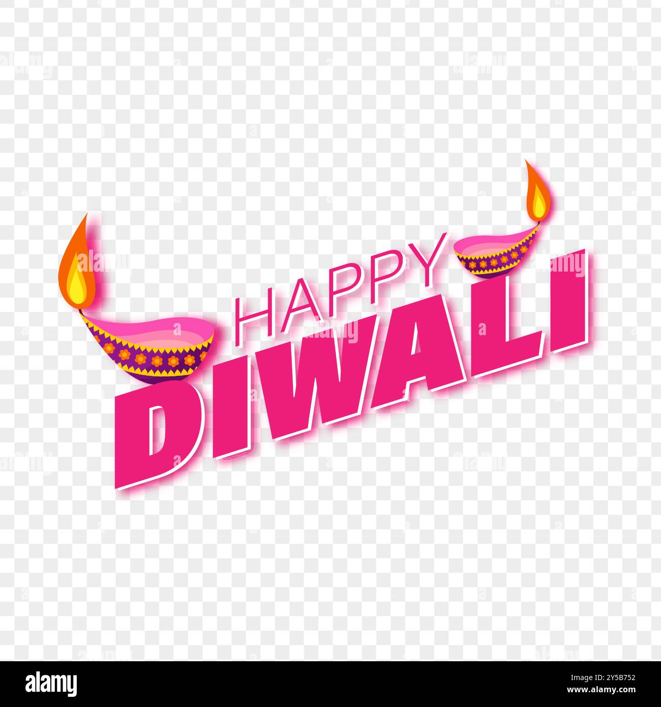 Illustration vectorielle de la typographie joyeuse Diwali sur fond transparent Illustration de Vecteur