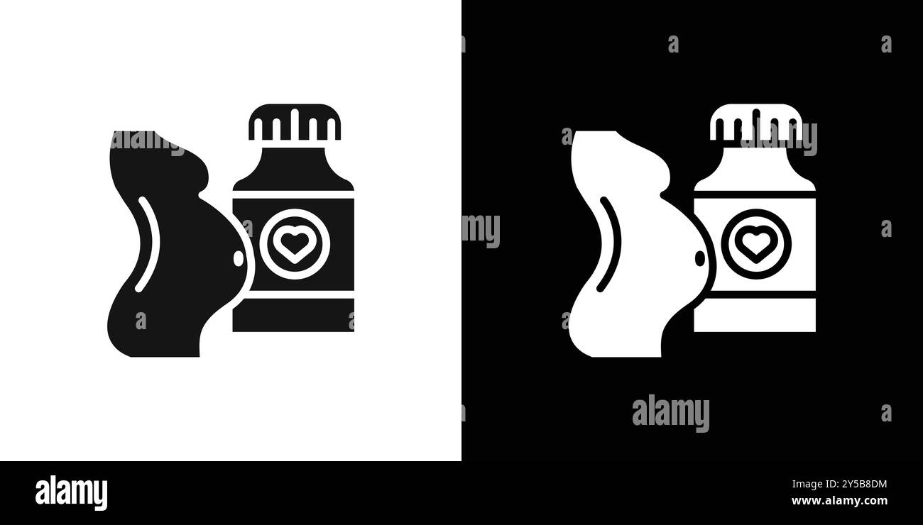 Suppléments pour la collection d'ensemble de logo de vecteur d'icône de femmes enceintes ou groupe de pack de paquet Illustration de Vecteur