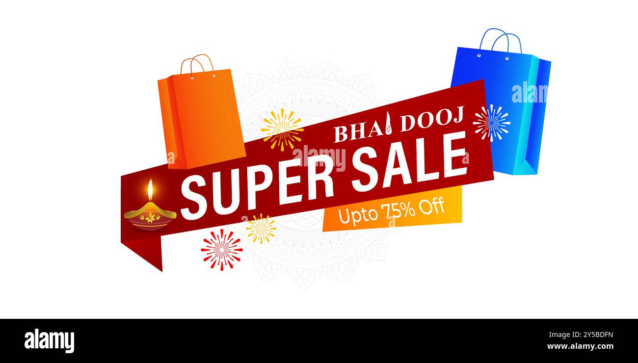 Illustration vectorielle du modèle de flux de médias sociaux Happy Bhai Dooj Sale Illustration de Vecteur