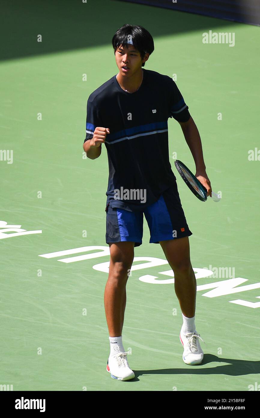 Chengdu, Chine. 21 septembre 2024. Yi ZHOU (CHN) pendant le jour 5 de l'ATP 250 Chengdu Open 2024 au Sichuan International Tennis Centre. Crédit : Meng Gao/Alamy Live News Banque D'Images