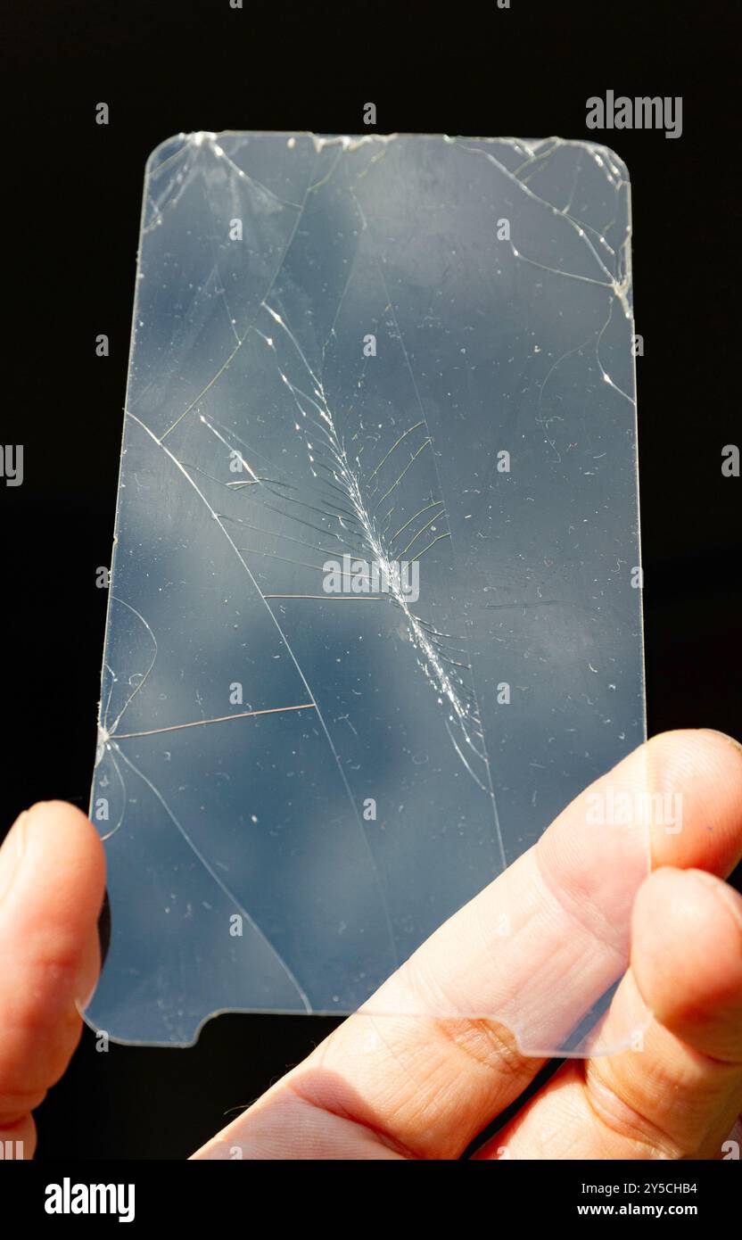 protecteur d'écran de téléphone cassé Banque D'Images