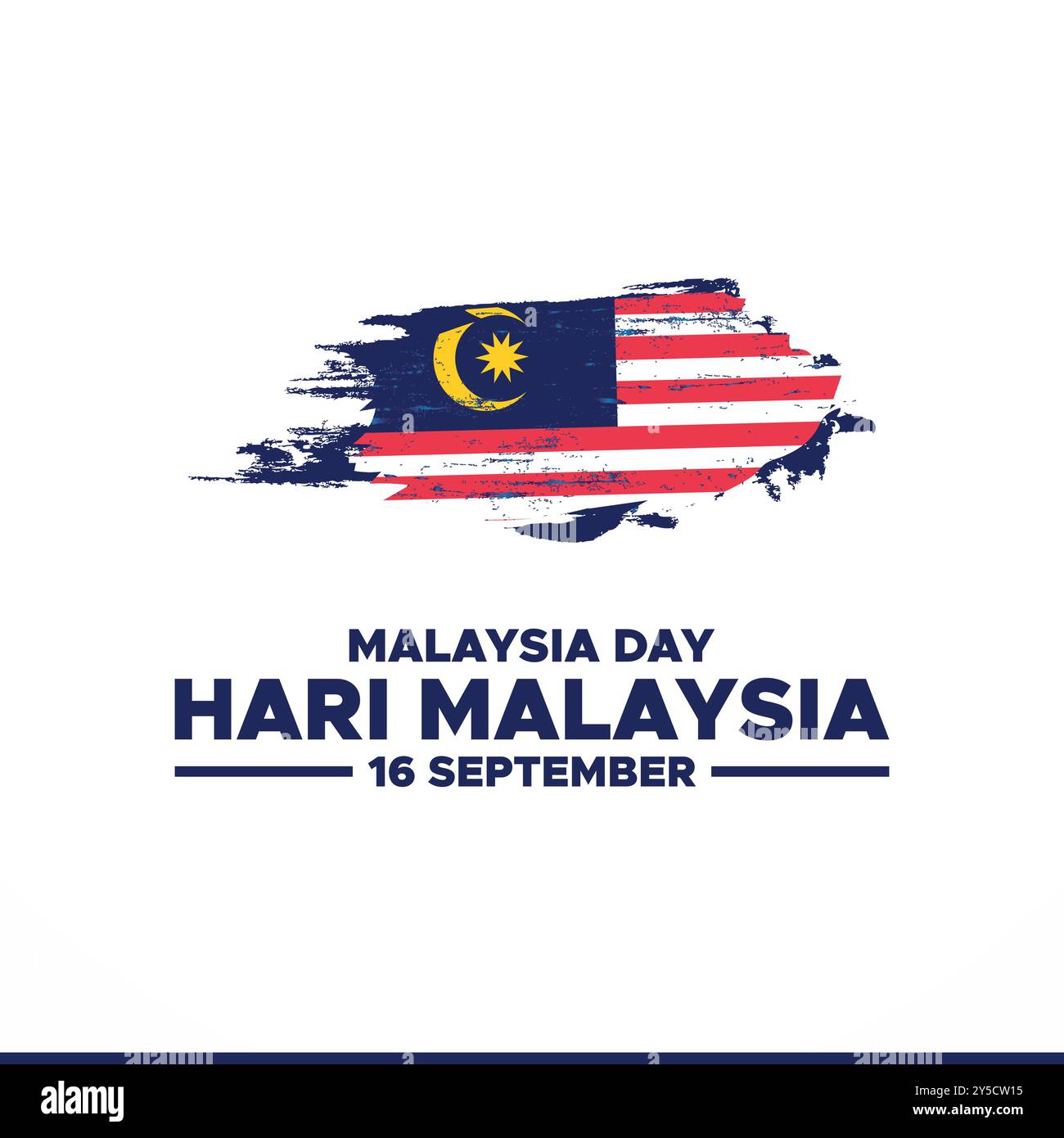 Hari Malaysia, Malaysia day, 16 septembre, post, annonces, bannière, affiche, conception de flyer pour Hari Malaisie, modèle modifiable, illustration stock. Illustration de Vecteur