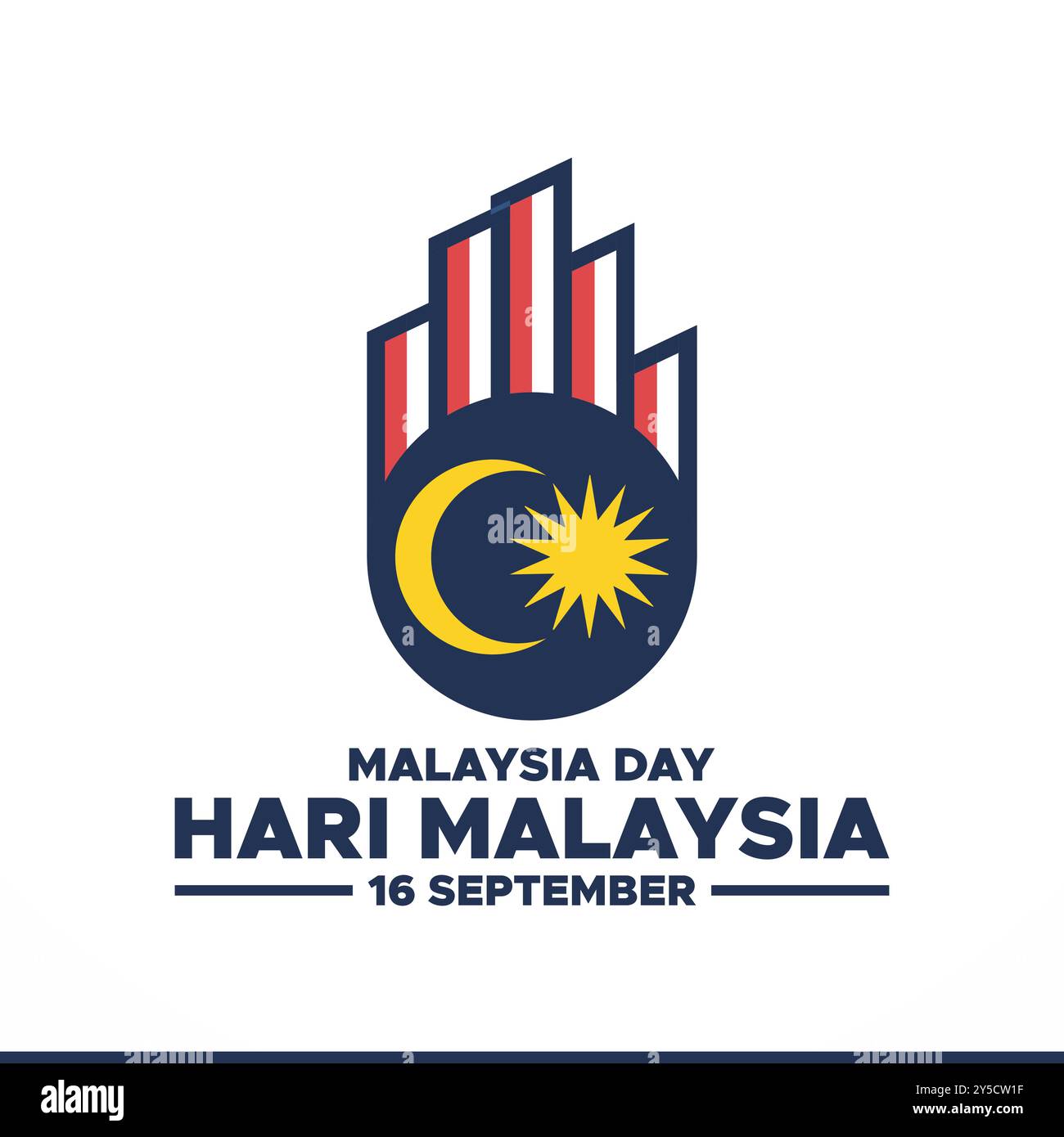 Hari Malaysia, Malaysia day, 16 septembre, post, annonces, bannière, affiche, conception de flyer pour Hari Malaisie, modèle modifiable, illustration stock. Illustration de Vecteur