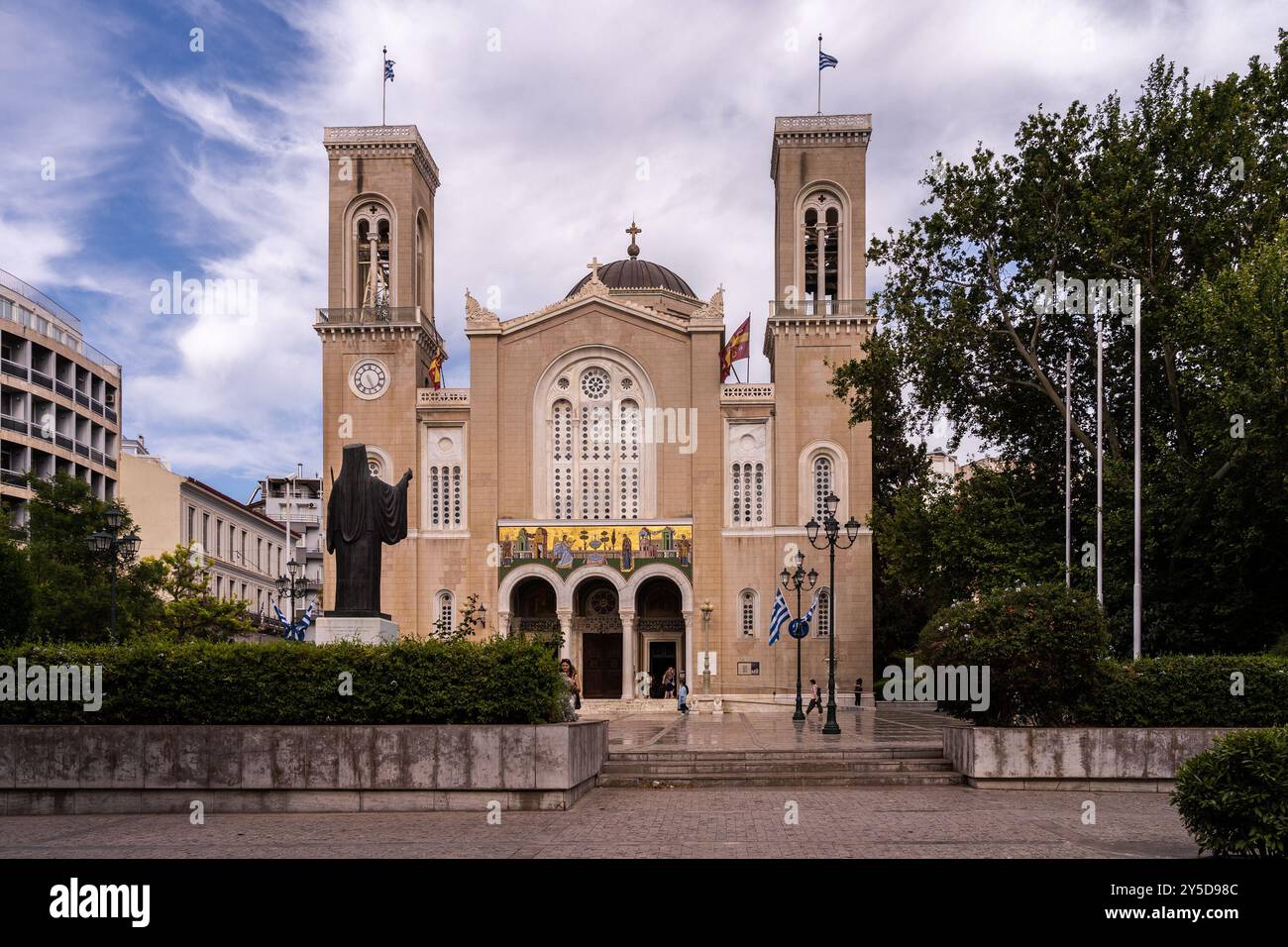 Cathédrale métropolitaine d'Athènes, est l'église de l'archevêque d'Athènes. Grèce. Banque D'Images