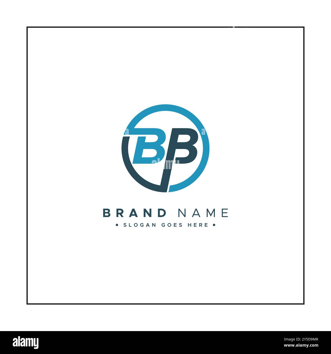 Logo vectoriel minimal BP - logo commercial simple pour monogrammes B et P. Illustration de Vecteur
