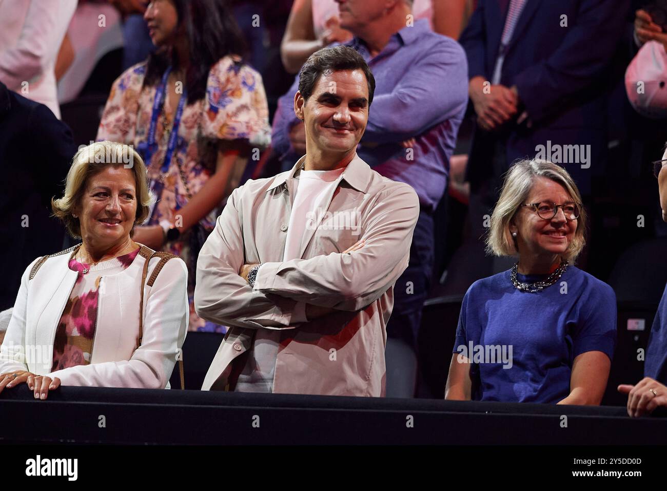 Berlin, Allemagne. 21 septembre 2024. BERLIN, ALLEMAGNE - 21 SEPTEMBRE : Roger Federer lors du match en simple masculin le deuxième jour de laver Cup à l'Uber Arena le 21 septembre 2024 à Berlin, Allemagne. (Photo de Francisco Macia/photo Players images/Magara Press) crédit : Magara Press SL/Alamy Live News Banque D'Images