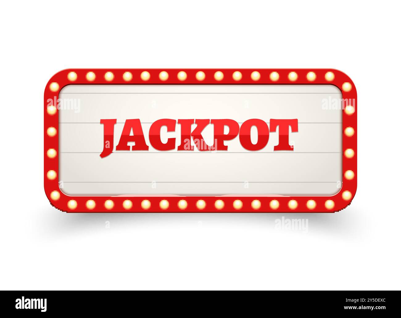 Jackpot casino signe avec lumières. Panneau lumineux de jackpot lumineux pour bannière rétro néon gagnante de jeu de casino. Illustration de Vecteur