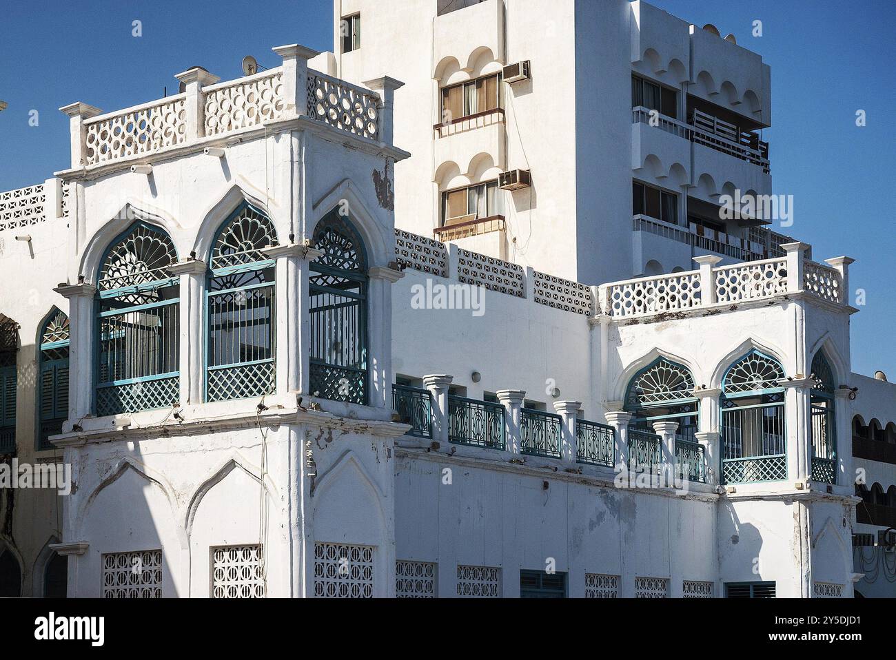 Détail de l'architecture arabe traditionnelle dans la vieille ville de mascate oman Banque D'Images