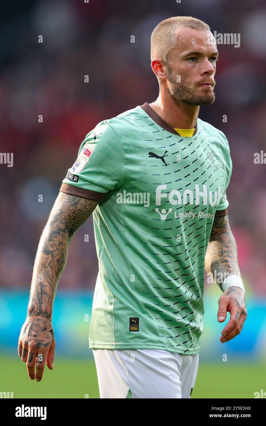 Joe Ward, milieu de terrain du comté de Derby (23 ans) lors du Sheffield United FC v Derby County Sky Bet EFL Championship match à Bramall Lane, Sheffield, Angleterre, Royaume-Uni le 21 septembre 2024 Credit : Every second Media/Alamy Live News Banque D'Images