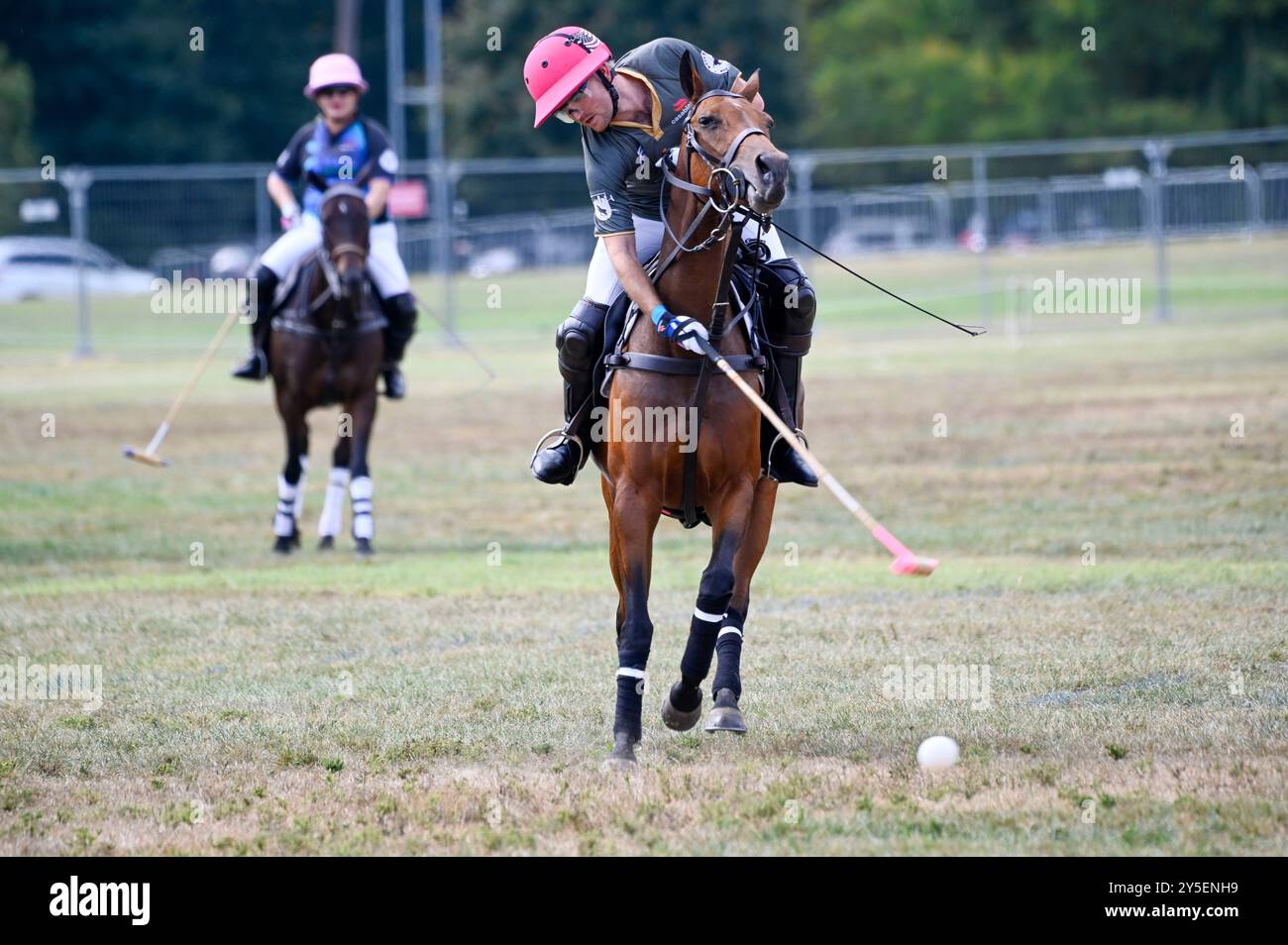 Philadelphie, Pennsylvanie, États-Unis. 21 septembre 2024. Les équipes de polo mars Equestrian et WTR en action lors de la 3ème édition annuelle Work to Ride, Philadelphia Polo Classic qui s'est tenue au Fairmont Park historique à Philadelphie PA (crédit image : © Ricky Fitchett/ZUMA Press Wire) USAGE ÉDITORIAL SEULEMENT! Non destiné à UN USAGE commercial ! Banque D'Images