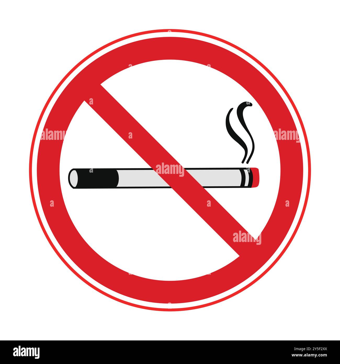 Signe non fumeur avec illustration vectorielle de texte lettré Illustration de Vecteur