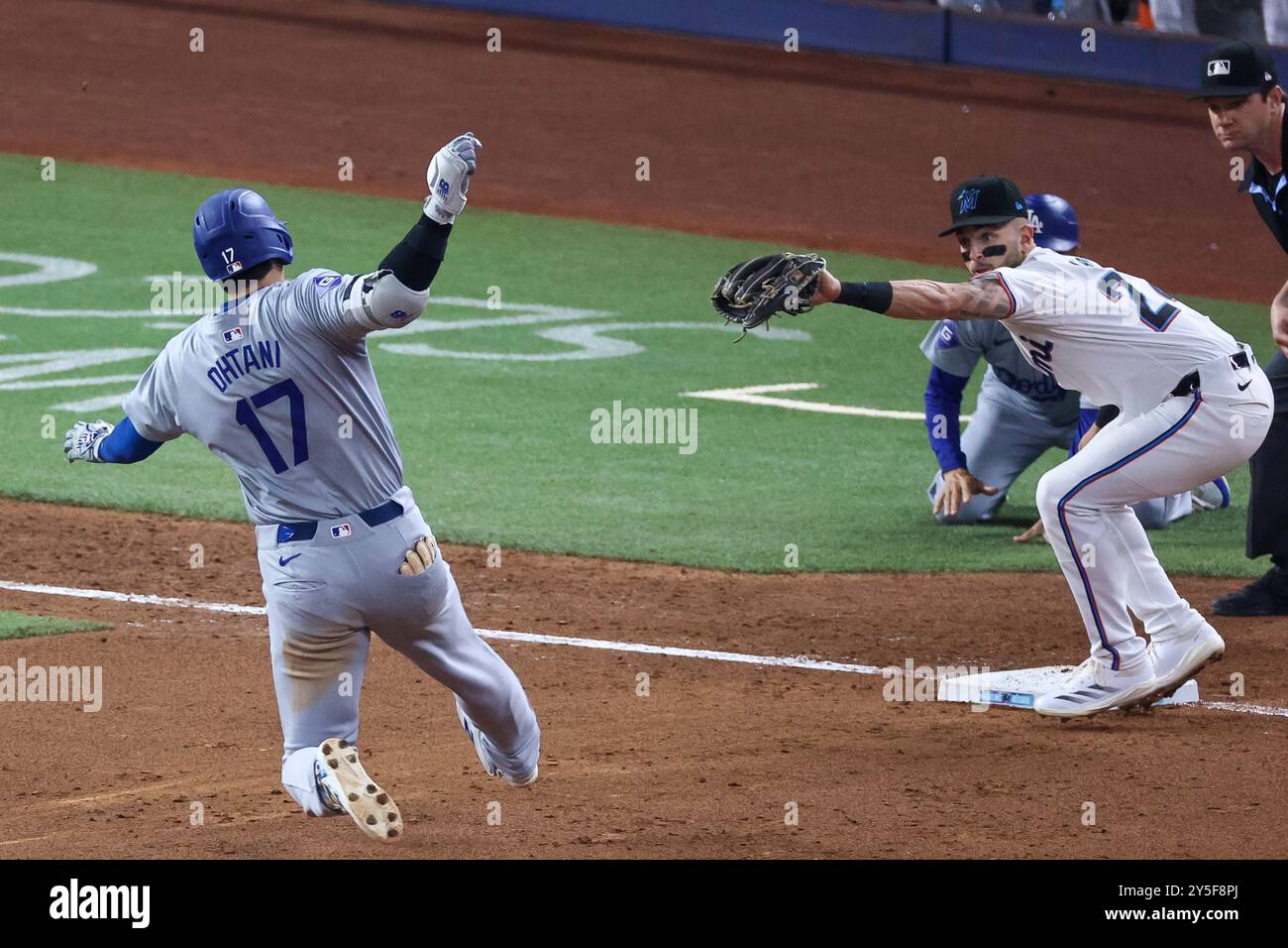 MIAMI, FLORIDE - 19 SEPTEMBRE 2024 : Shohei Ohtani au match de 50/50, Miami Marlins et Los Angeles Dodgers, photo : Chris Arjoon/American Presswire Banque D'Images