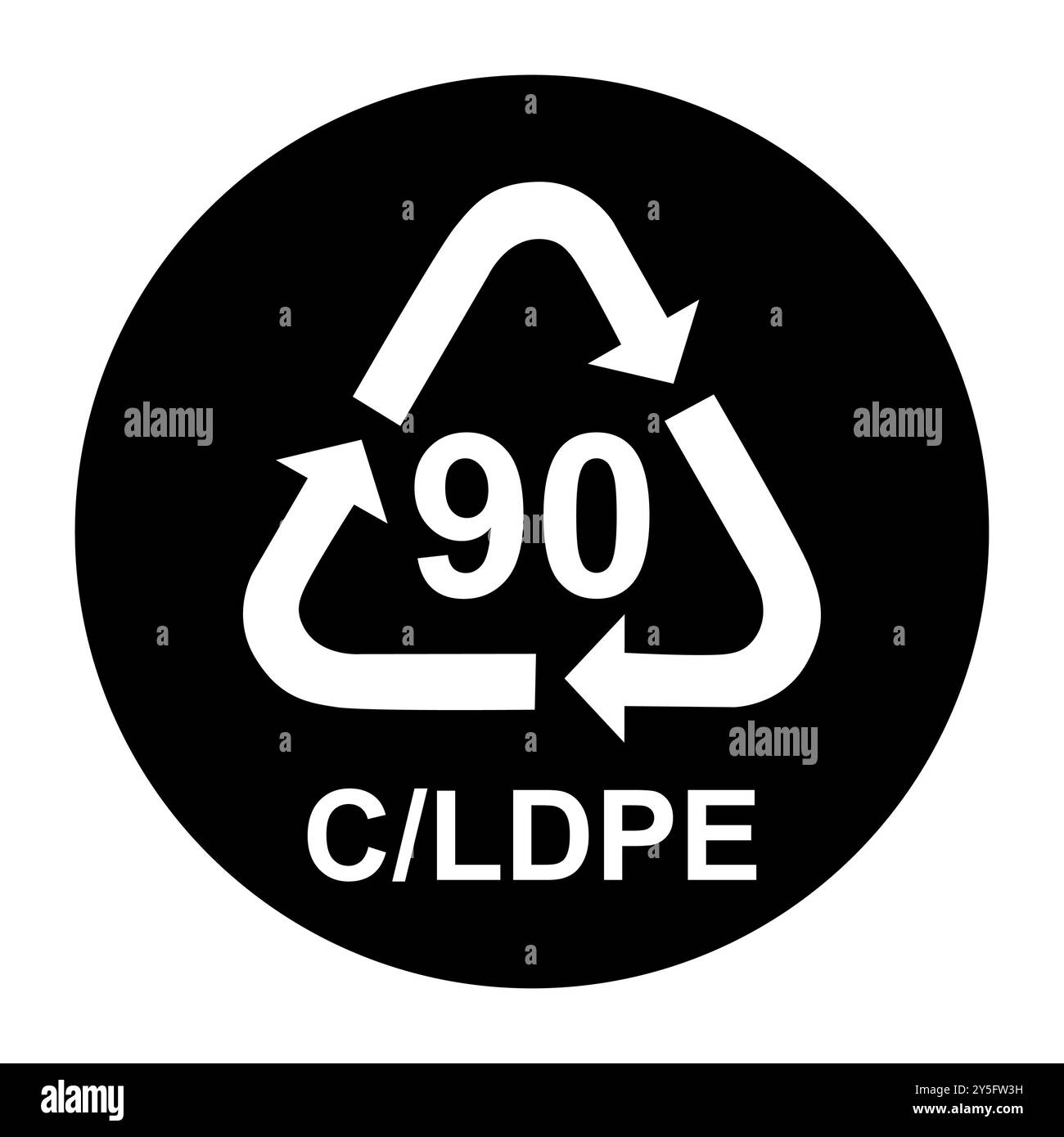 Symbole composite, signe de recyclage écologique isolé sur fond blanc. Icône déchets d'emballages . Illustration de Vecteur