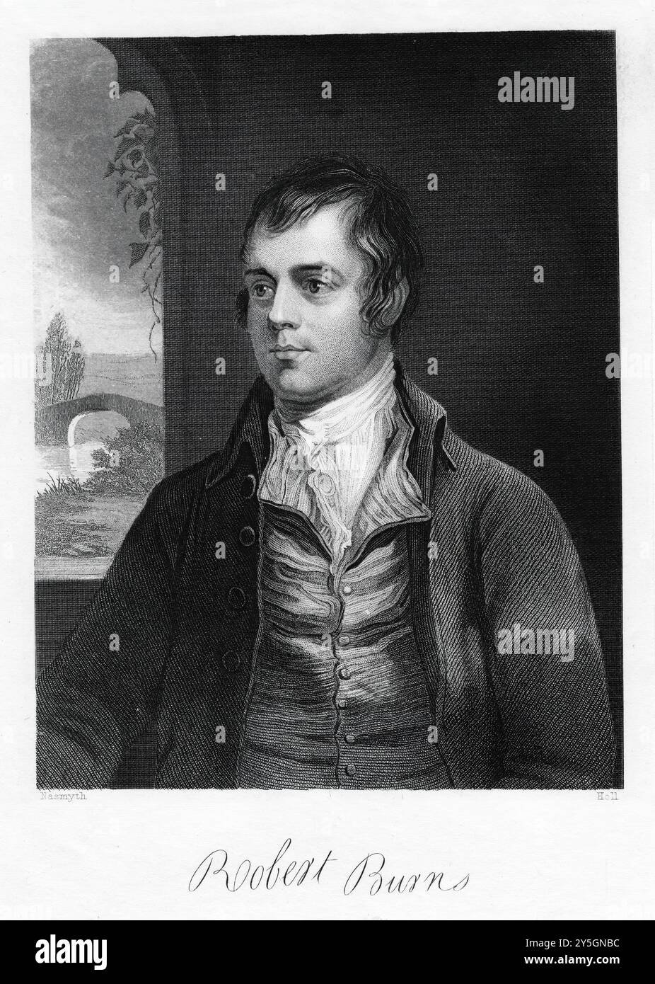 Robert Burns (1759-96) - Portrait, gravure historique Banque D'Images