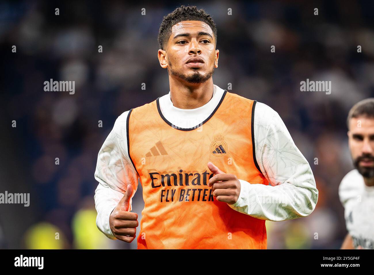Madrid, Espagne. 21 septembre 2024. Jude BELLINGHAM du Real Madrid lors du match de football de la ligue espagnole entre le Real Madrid et le RCD Espanyol de Barcelone le 21 septembre 2024 au stade Santiago Bernabeu de Madrid, Espagne - photo Matthieu Mirville/DPPI crédit : DPPI Media/Alamy Live News Banque D'Images