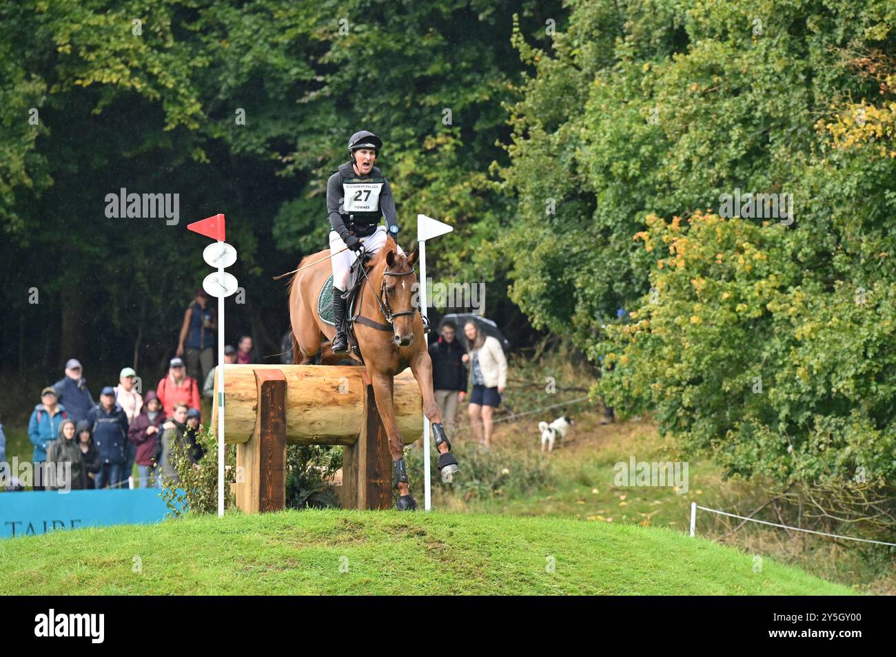 Andrew Downes sur Cooley Foxtrot, phase cross country de la compétition CCI4* -l, Blenheim Palace International Horse Trials 2024, Blenheim Palace, Woo Banque D'Images