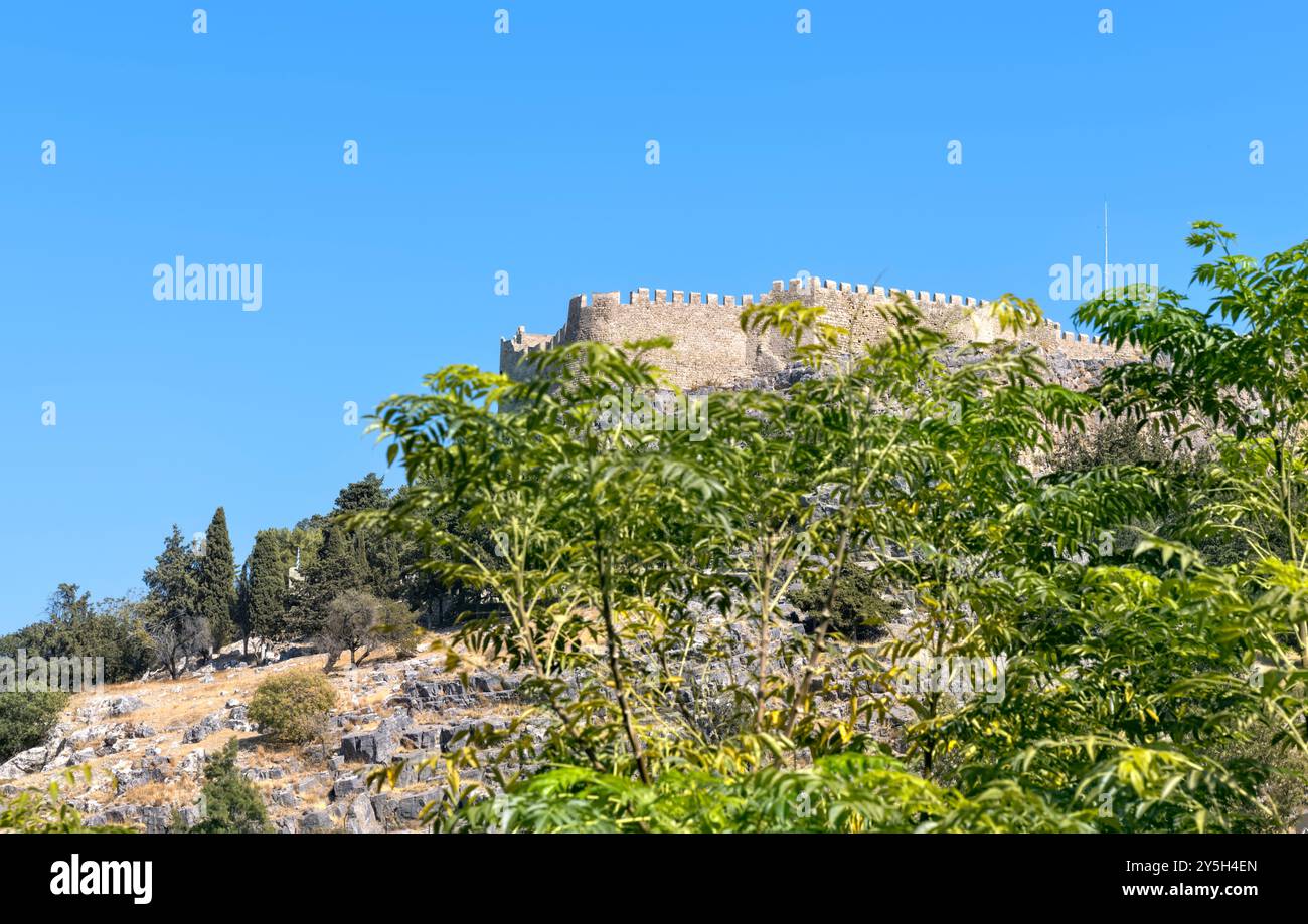 Lindos Acropolis, Lindos, Rhodes Grèce Banque D'Images