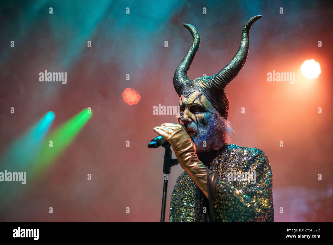 07 septembre 2024 : Arthur Brown se produit avec The Crazy World of Arthur Brown au festival 2 Days Prog + 1 à Veruno, en Italie Banque D'Images