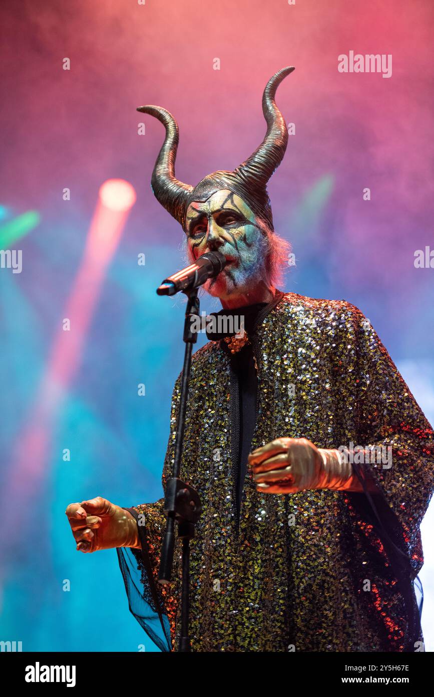 07 septembre 2024 : Arthur Brown se produit avec The Crazy World of Arthur Brown au festival 2 Days Prog + 1 à Veruno, en Italie Banque D'Images