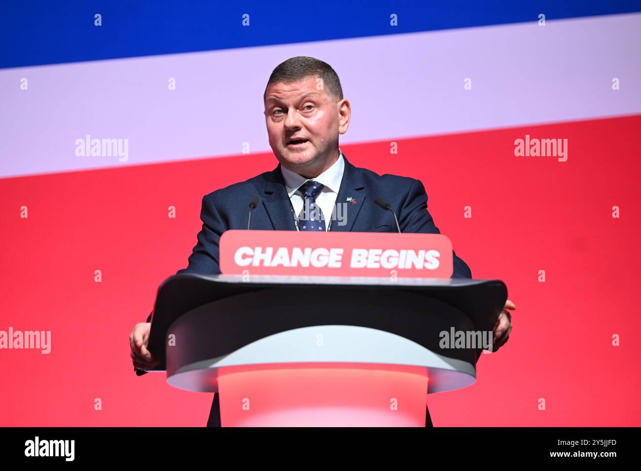 Liverpool, Royaume-Uni. 22 septembre 2024. L’ambassadeur ukrainien au Royaume-Uni, le général Valerii Zaluzhnyi, s’exprimant lors de la conférence du Parti travailliste à Liverpool. Le crédit photo devrait se lire comme suit : Matt Crossick/Empics/Alamy Live News Banque D'Images