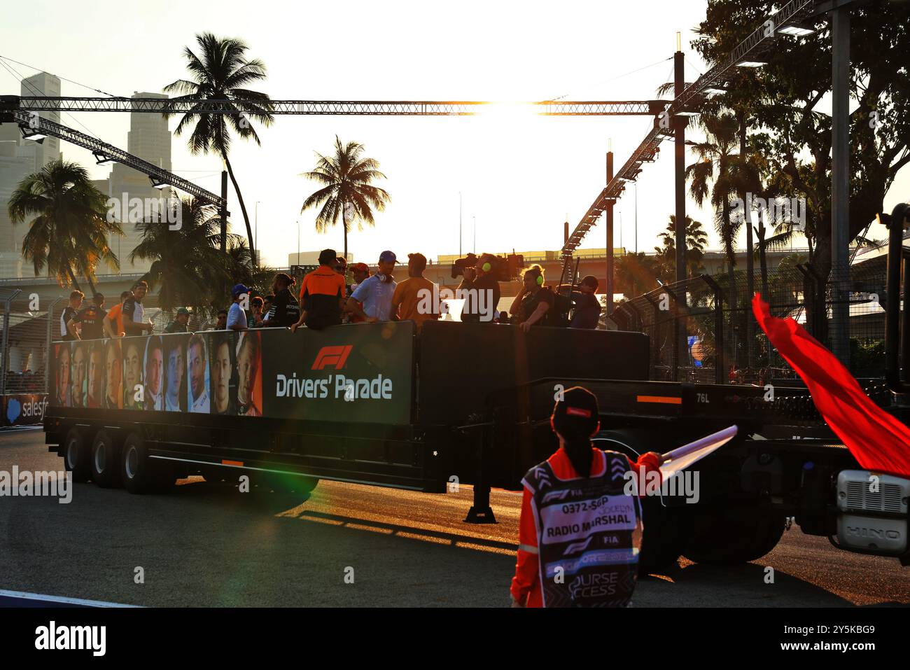 Singapour, Singapour. 22 septembre 2024. Défilé des conducteurs. 22.09.2024. Championnat du monde de formule 1, route 18, Grand Prix de Singapour, circuit Marina Bay Street, Singapour, jour de la course. Le crédit photo devrait se lire : XPB/Alamy Live News. Banque D'Images