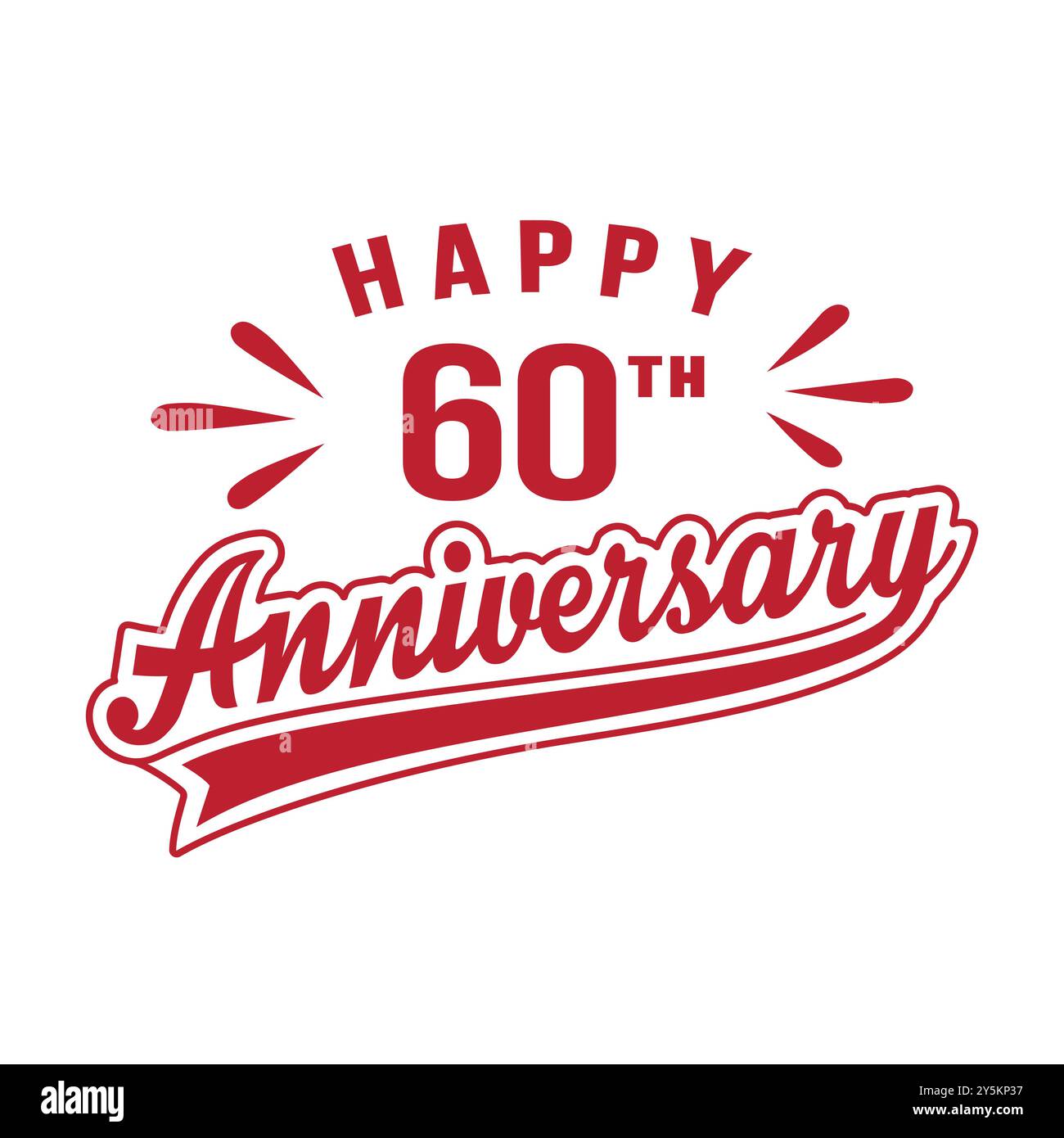 Joyeux 60e anniversaire. conception anniversaire de 60 ans. Vecteur et illustration. Illustration de Vecteur