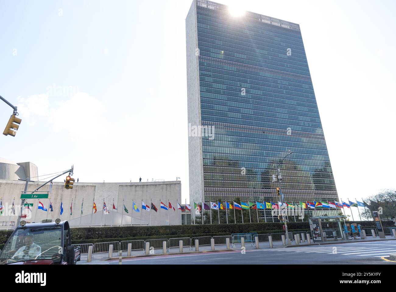 New York, États-Unis. 22 septembre 2024. Vue du siège des Nations Unies à New York, États-Unis ce dimanche 22 septembre 2024. Crédit : Brazil photo Press/Alamy Live News Banque D'Images