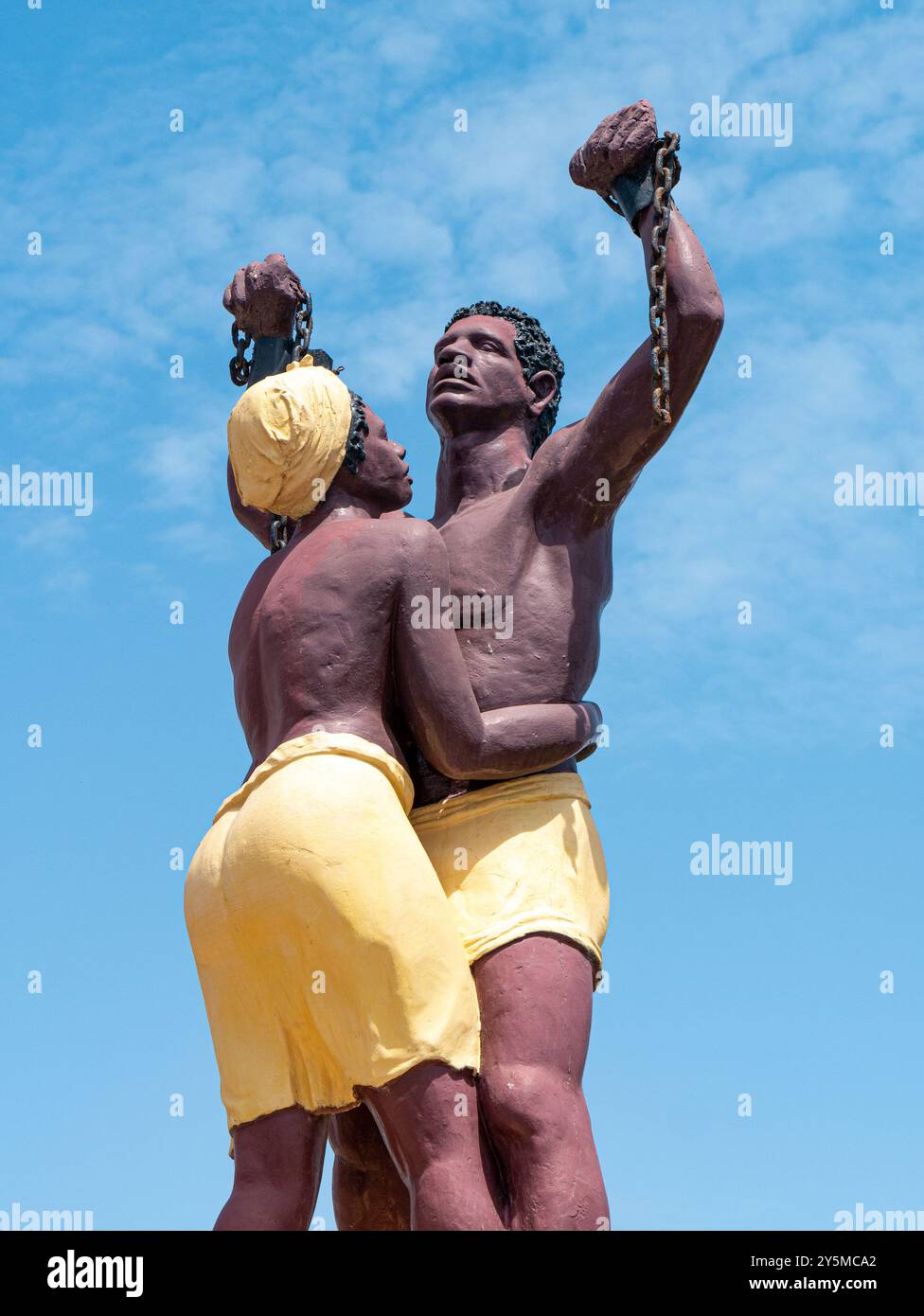 Statue de l'émancipation sur l'île de Gorée, Dakar, Sénégal - gros plan Banque D'Images