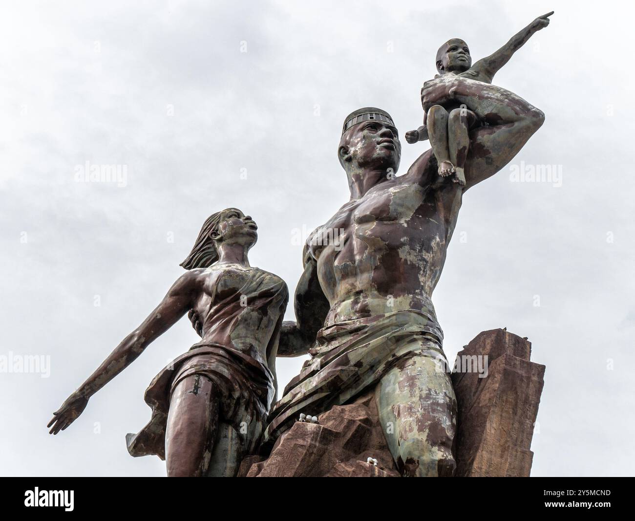 Monument de la Renaissance africaine à Dakar, Sénégal - Statue shot Banque D'Images