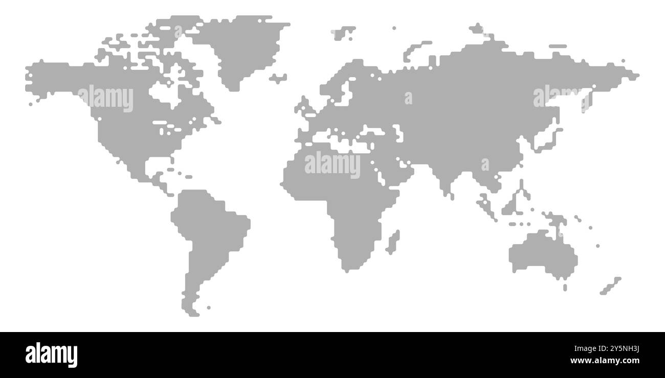 Cette carte vectorielle détaillée affiche une représentation pixelisée du monde. La conception présente des coins arrondis, fournissant une touche moderne à la cartographie. Il sert de carte polyvalente pour diverses utilisations. Illustration de Vecteur Cette carte vectorielle détaillée affiche une représentation pixelisée du monde. La conception présente des coins arrondis, fournissant une touche moderne à la cartographie. Il sert de carte polyvalente pour diverses utilisations. Illustration de Vecteur