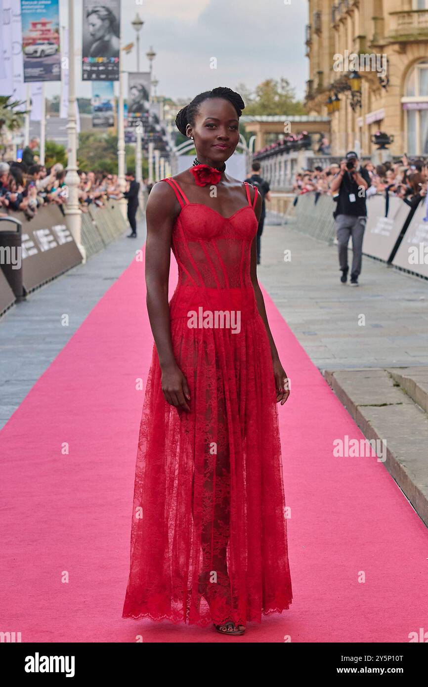 Saint-Sébastien, Espagne. 22 septembre 2024. Lupita Nyong'o assiste au tapis rouge du film ''le robot sauvage'' lors du 72ème Festival international du film de San Sebastian à San Sebastian, Espagne, le 20 septembre 2024. (Photo de COOLMedia/NurPhoto) crédit : NurPhoto SRL/Alamy Live News Banque D'Images