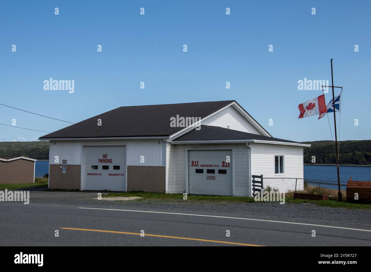 Caserne de pompiers sur NL 90 à Gaskiers-point la Haye, Terre-Neuve-et-Labrador, Canada Banque D'Images