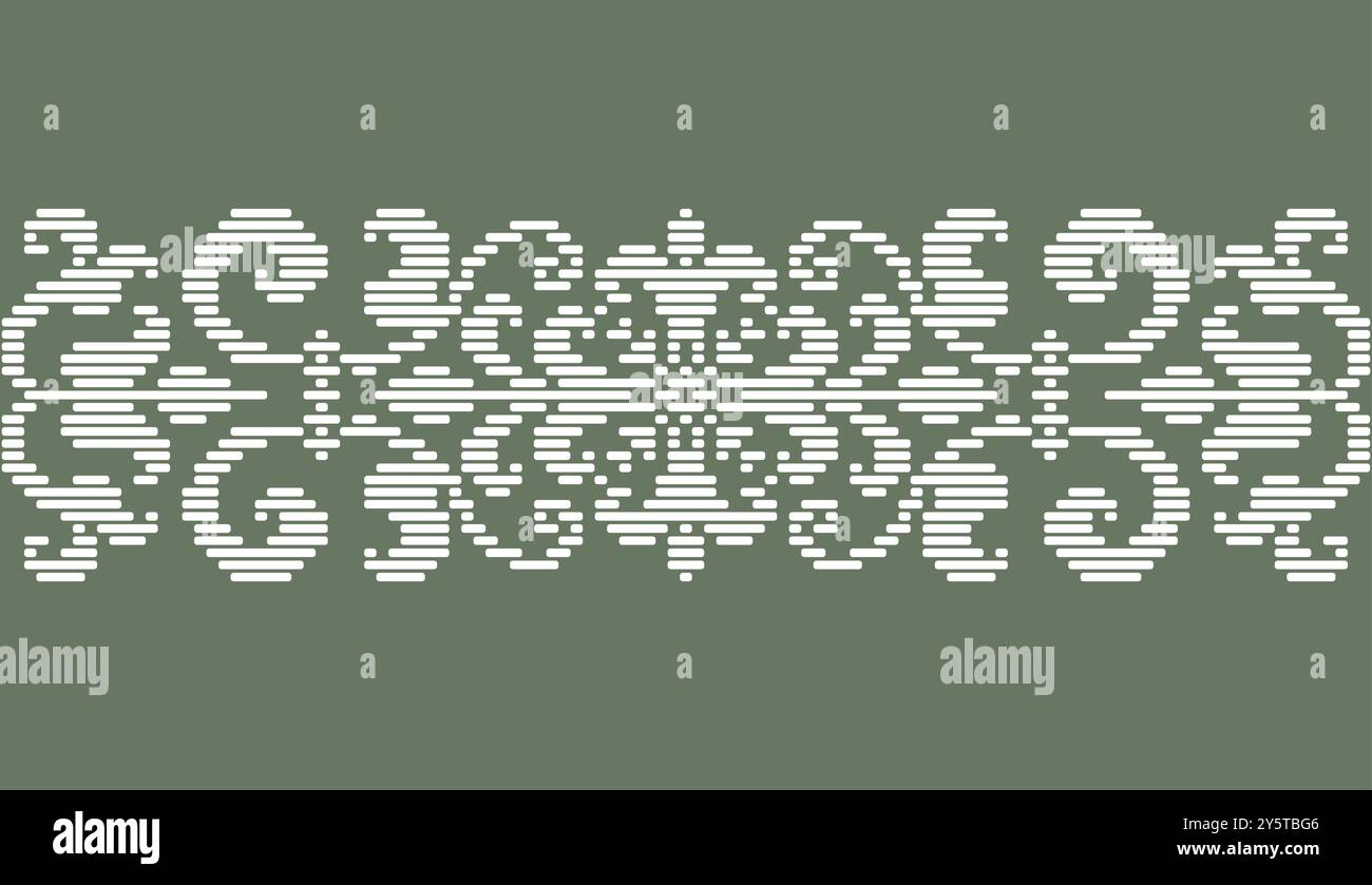 Bande de bordure de motif sans couture classique de pixel art classique modernisée pour la décoration de tissu ou de tissu Illustration de Vecteur
