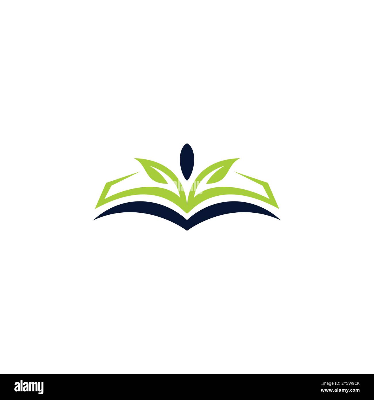 Conception de logo Leaf Book pour l'éducation Illustration de Vecteur