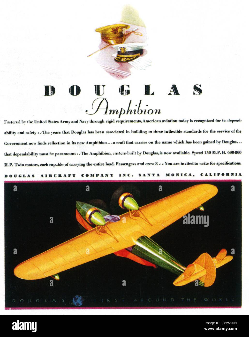 1931 McDonnell-Douglas Aircraft Amphibion ad Banque D'Images