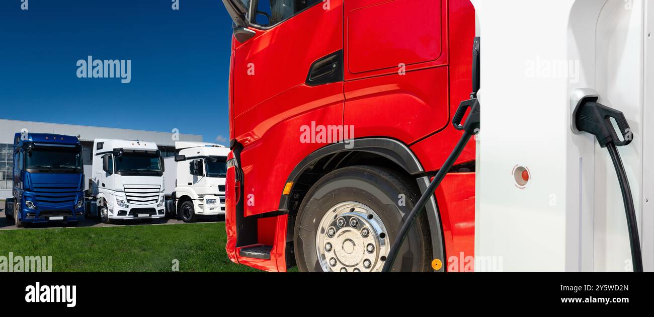 Chariot électrique avec station de charge. Concept. Banque D'Images