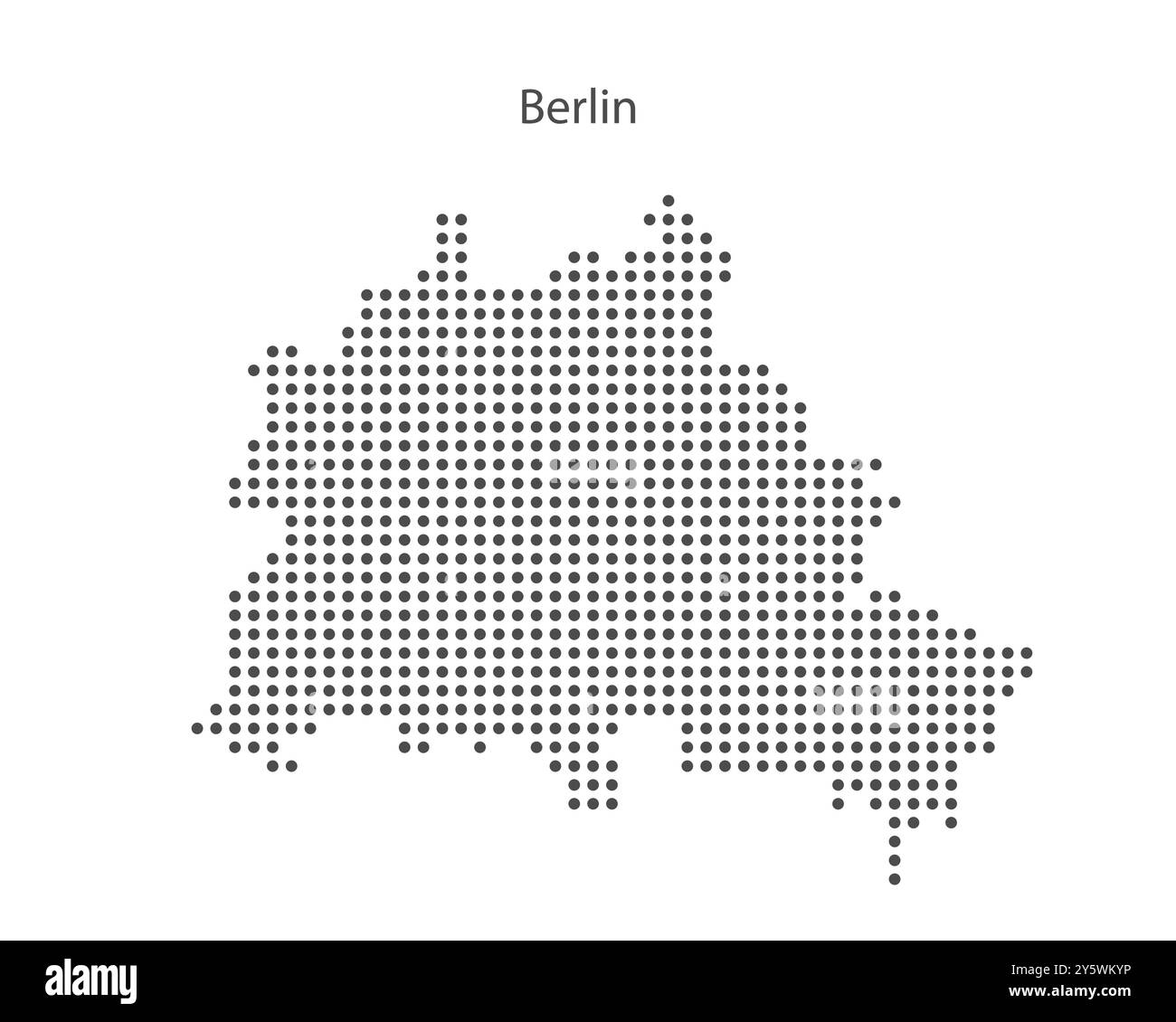 Carte abstraite en noir et blanc pointillé de Berlin. Illustration vectorielle numérique pointillée de carte de ville. Illustration de Vecteur