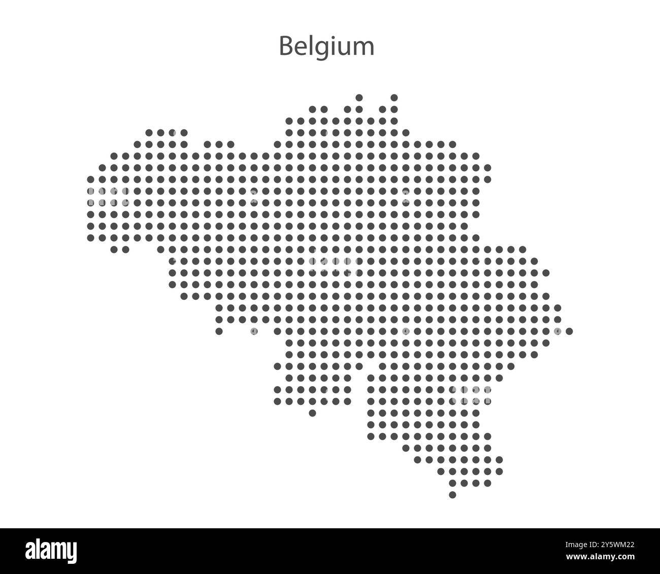 Carte abstraite en noir et blanc pointillé de la Belgique. Illustration vectorielle numérique pointillée de carte de pays. Illustration de Vecteur