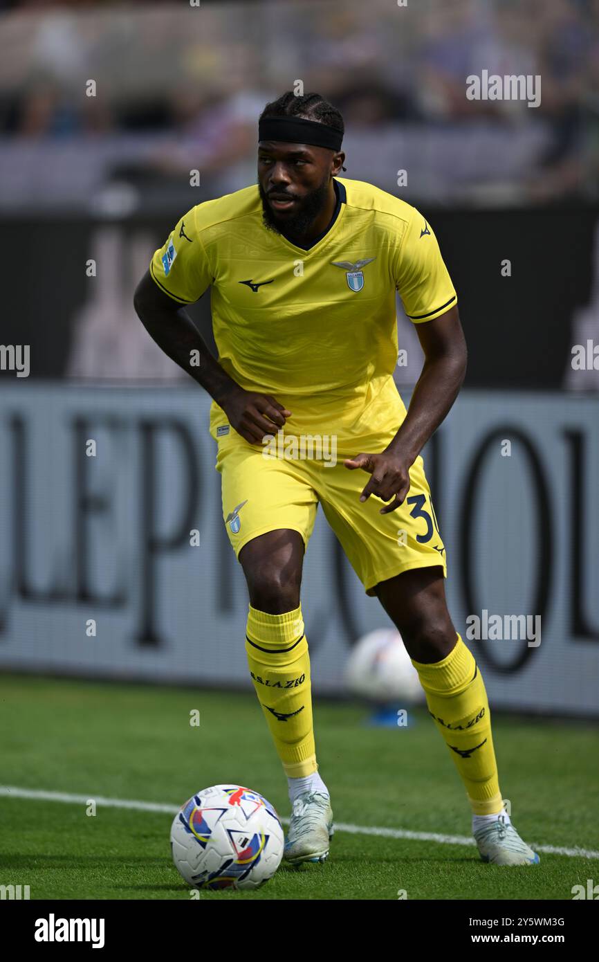 Nuno Tavares (Lazio) lors du match de Serie A entre Fiorentina 2-1 Lazio au stade Artemio franchi le 22 septembre 2024 à Florence, Italie. Crédit : Maurizio Borsari/AFLO/Alamy Live News Banque D'Images